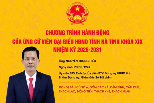 Chương trình hành động của ứng cử viên đại biểu HĐND tỉnh khóa XIX Nguyễn Trọng Hiếu 