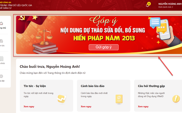 M Okking39 bảo mật cao: Góp ý về sửa đổi, bổ sung Hiến pháp năm 20213 trên ứng dụng VNeID