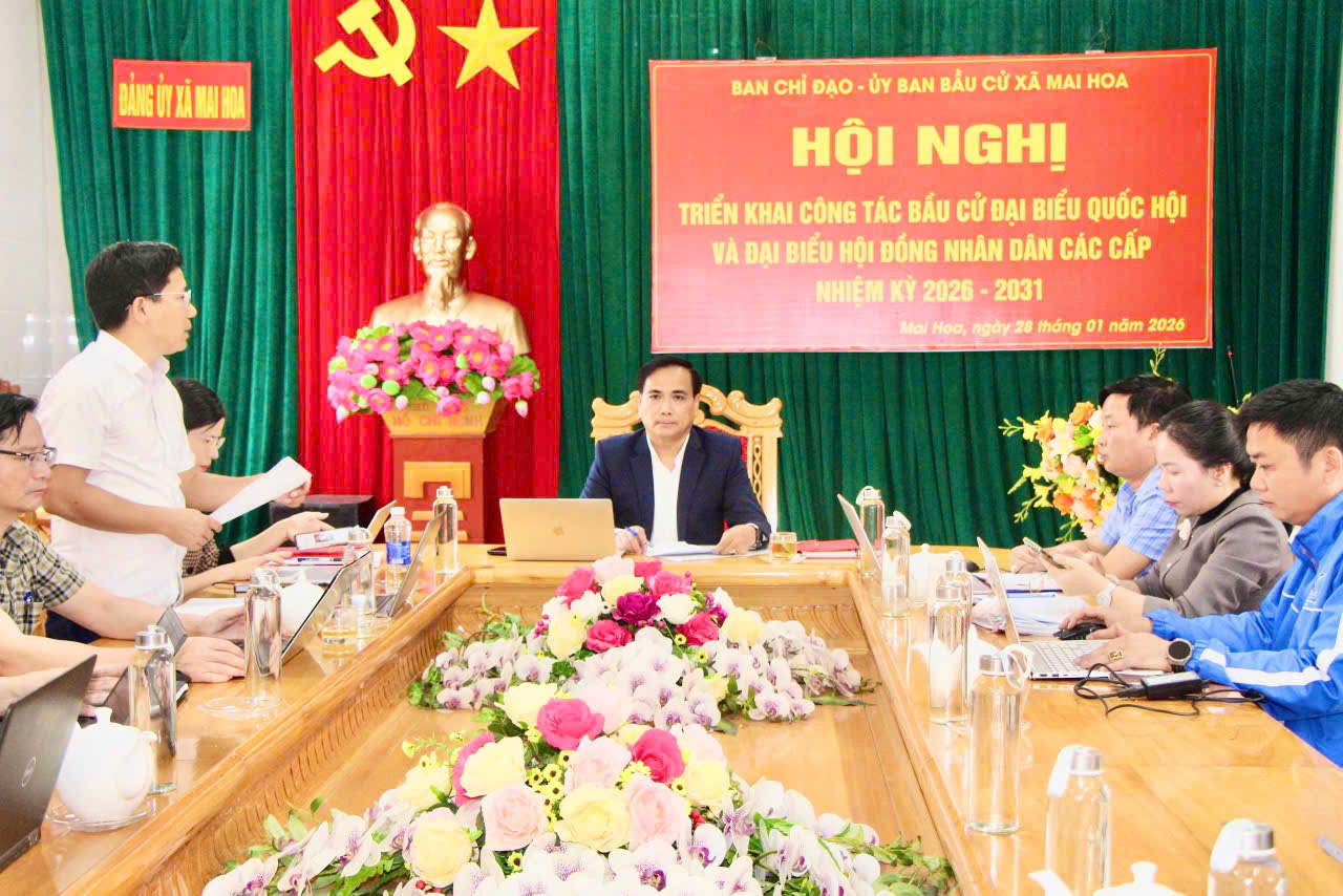 Ủy ban bầu cử xã Mai Hoa tổ chức họp triển khai một số nhiệm vụ trọng tâm công tác bầu cử 