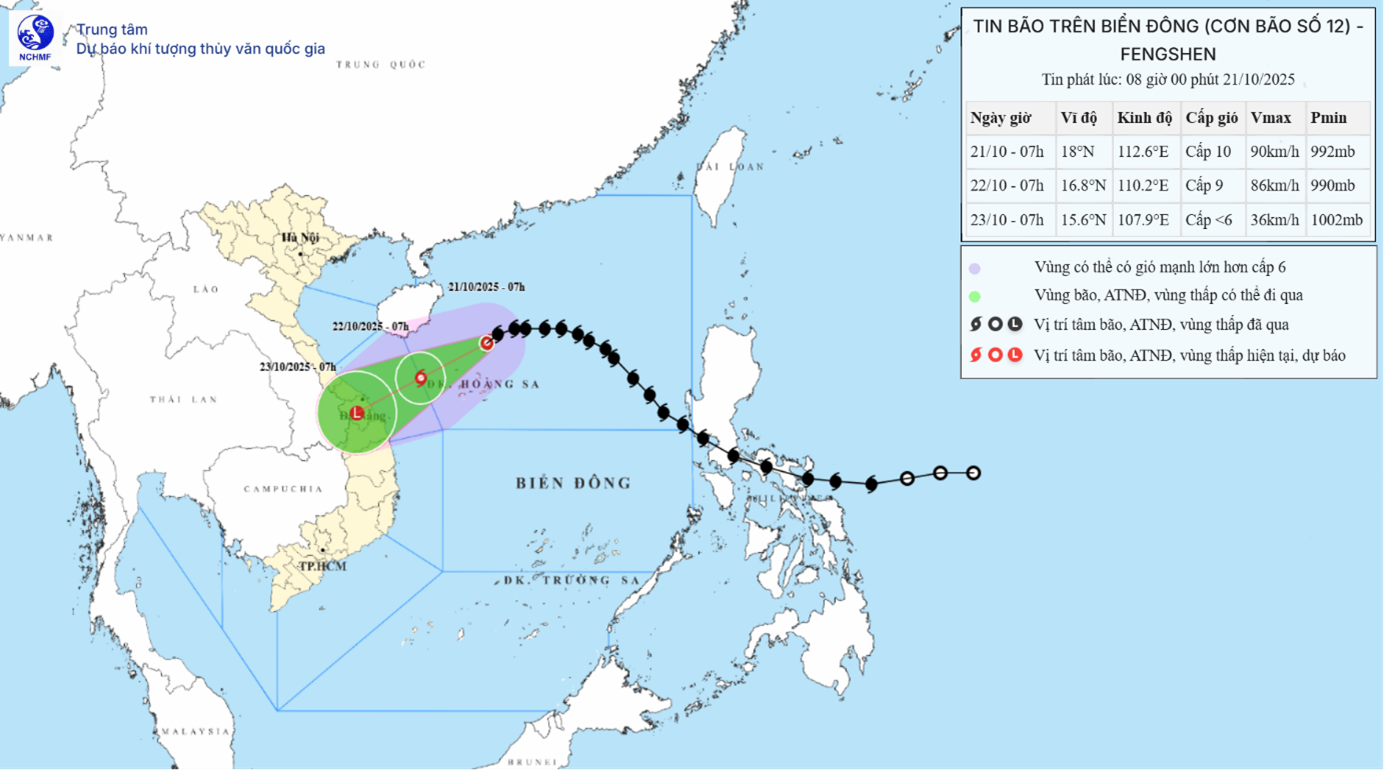 TIN BÃO TRÊN BIỂN ĐÔNG (Cơn bão số 12)  