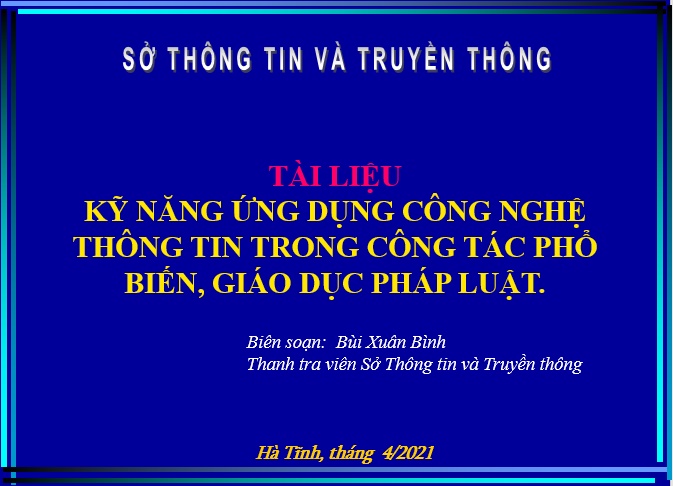 Tài liệu kỹ năng ứng dụng CNTT trong công tác phổ biến Okking86.com casino trực xổ số