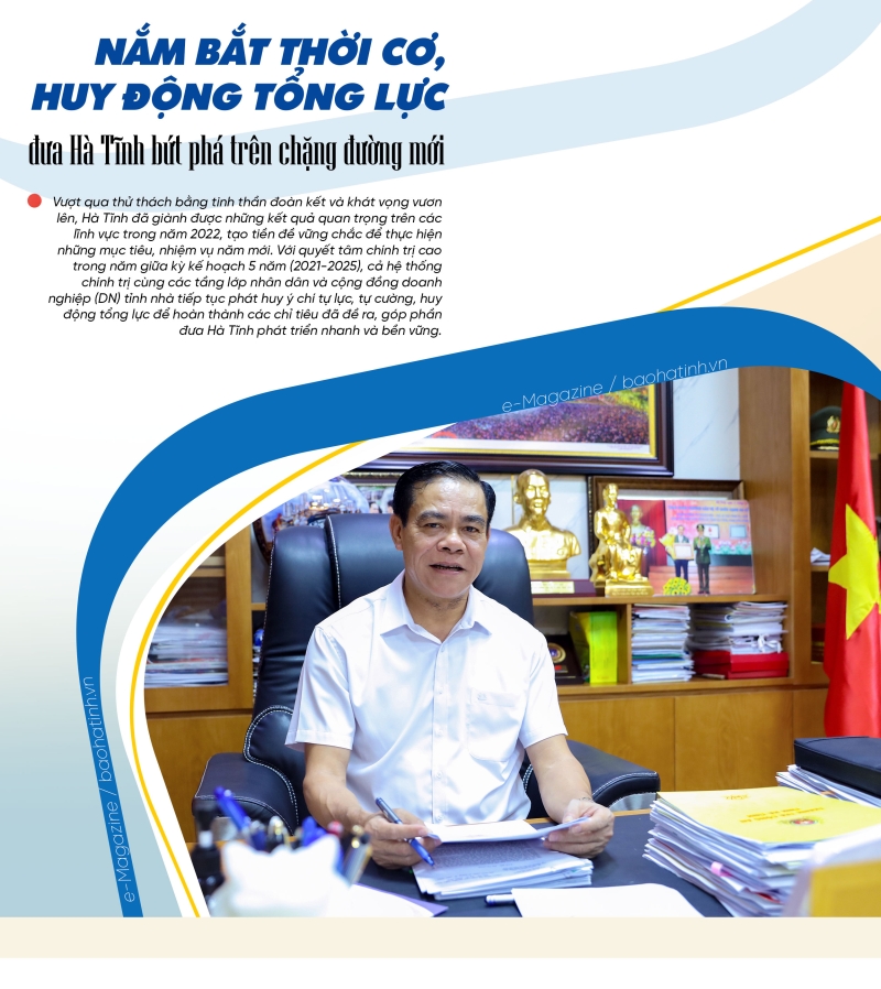 Nắm bắt thời cơ, huy động tổng lực, đưa Hà Tĩnh bứt phá trên chặng đường mới Nắm bắt thời cơ, huy động tổng lực, đưa Hà Tĩnh bứt phá trên chặng đường mới